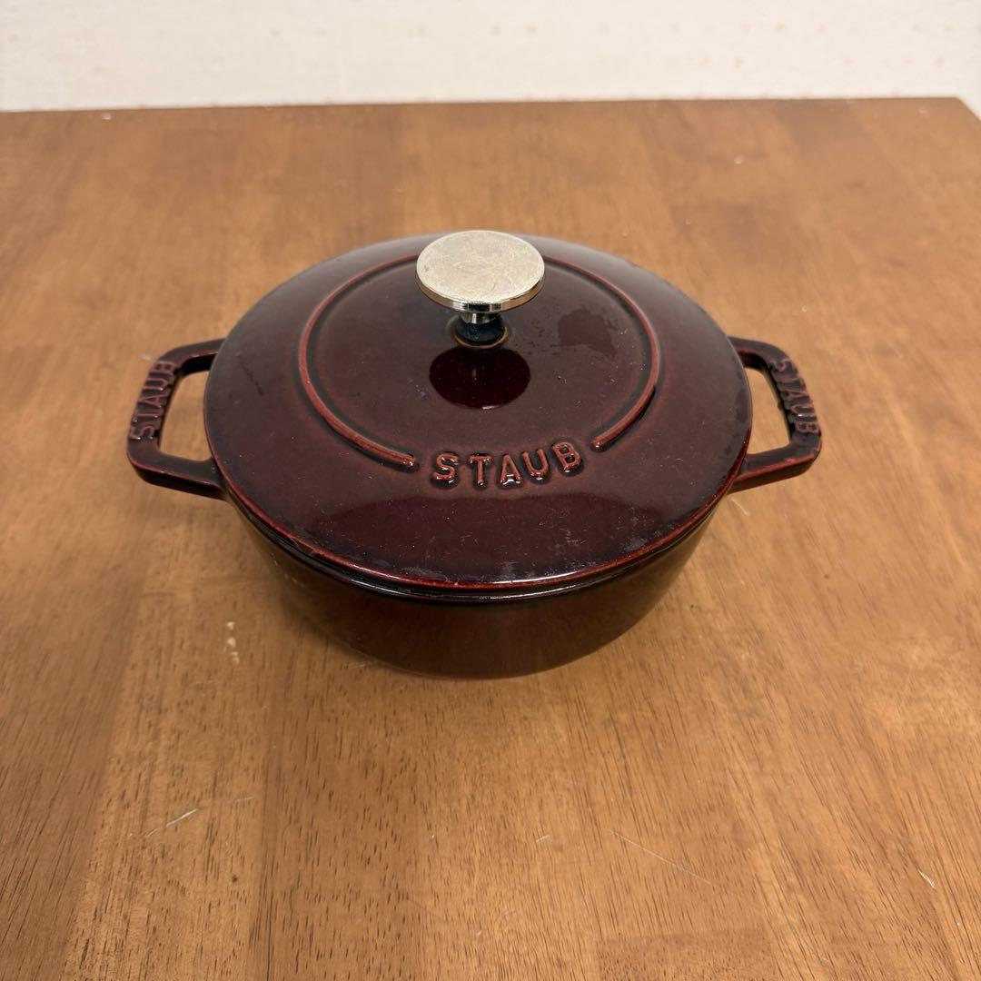 ● 良品 STAUB ストウブ Wa-NABE S 16cm ワインレッド