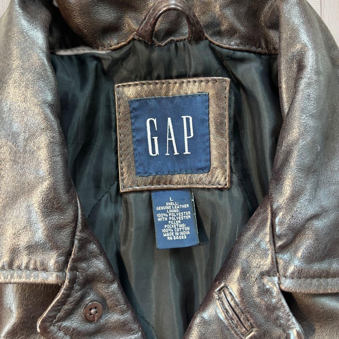 カウレザーOLD GAP レザーコート ブラウン XL相当#799
