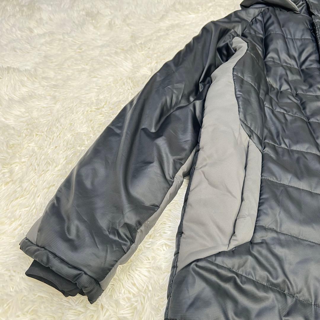 オークリー　中綿ベンチコート　ロング　ブラック　XLサイズ　バッグ刺繍ロゴ