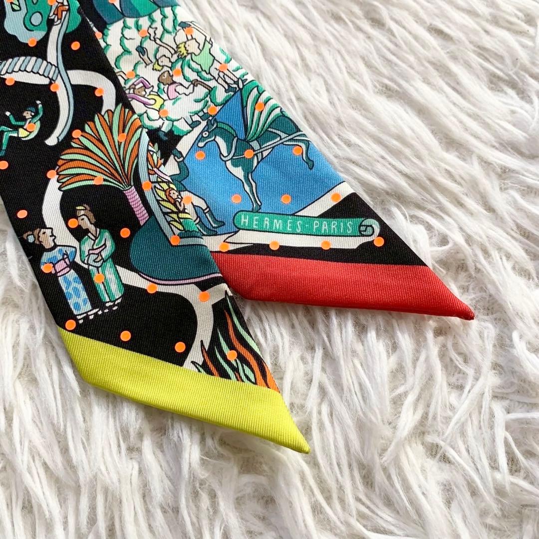 HERMES　エルメス　万国博覧会　ツイリー　リボンスカーフ　素材タグ付き