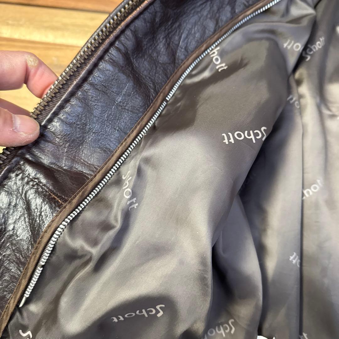Schott レザージャケット642VSサイズ40レッドブラウン