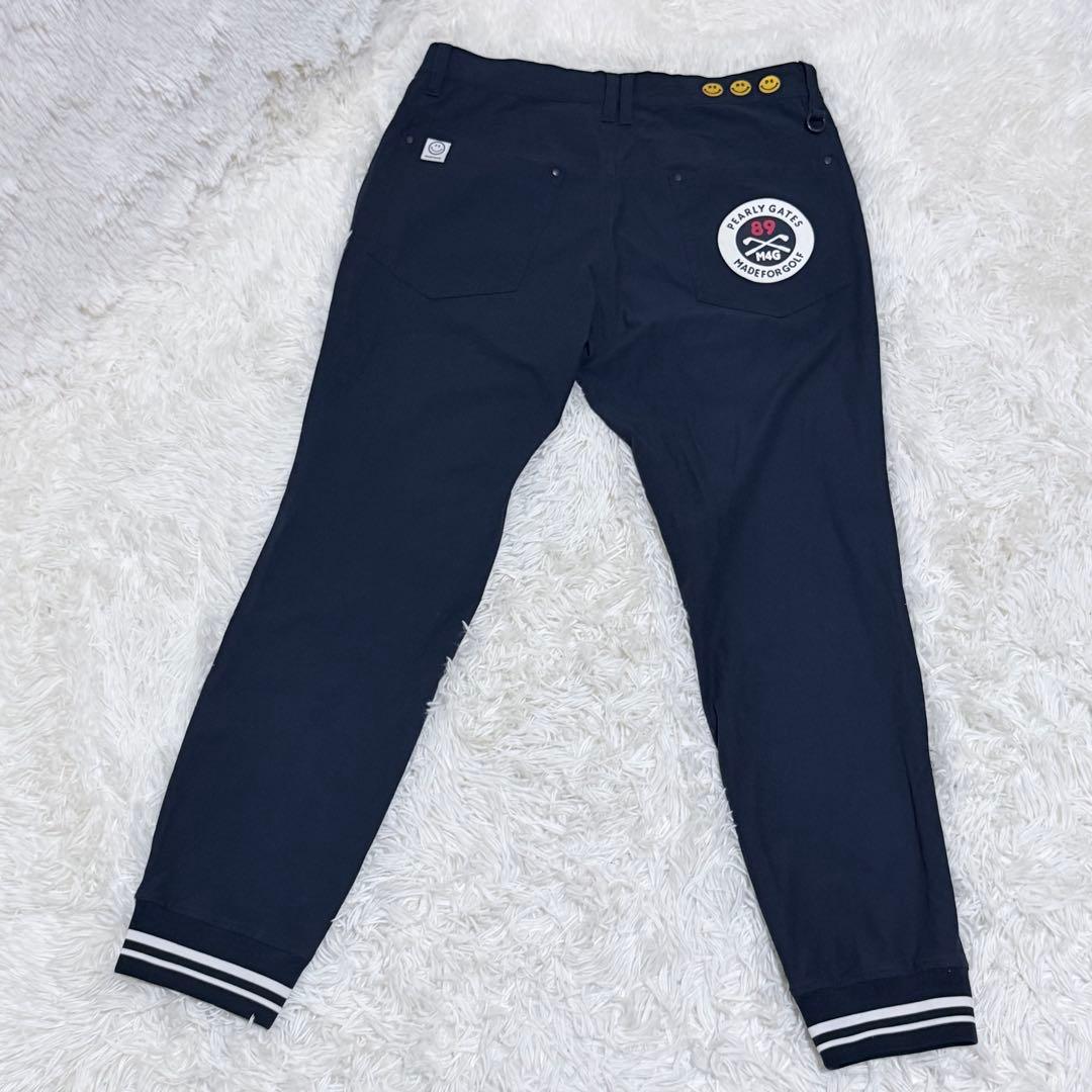 ✨未使用級✨ PG ゴルフパンツ サイズ5 メンズL相当 ネイビー スマイル柄