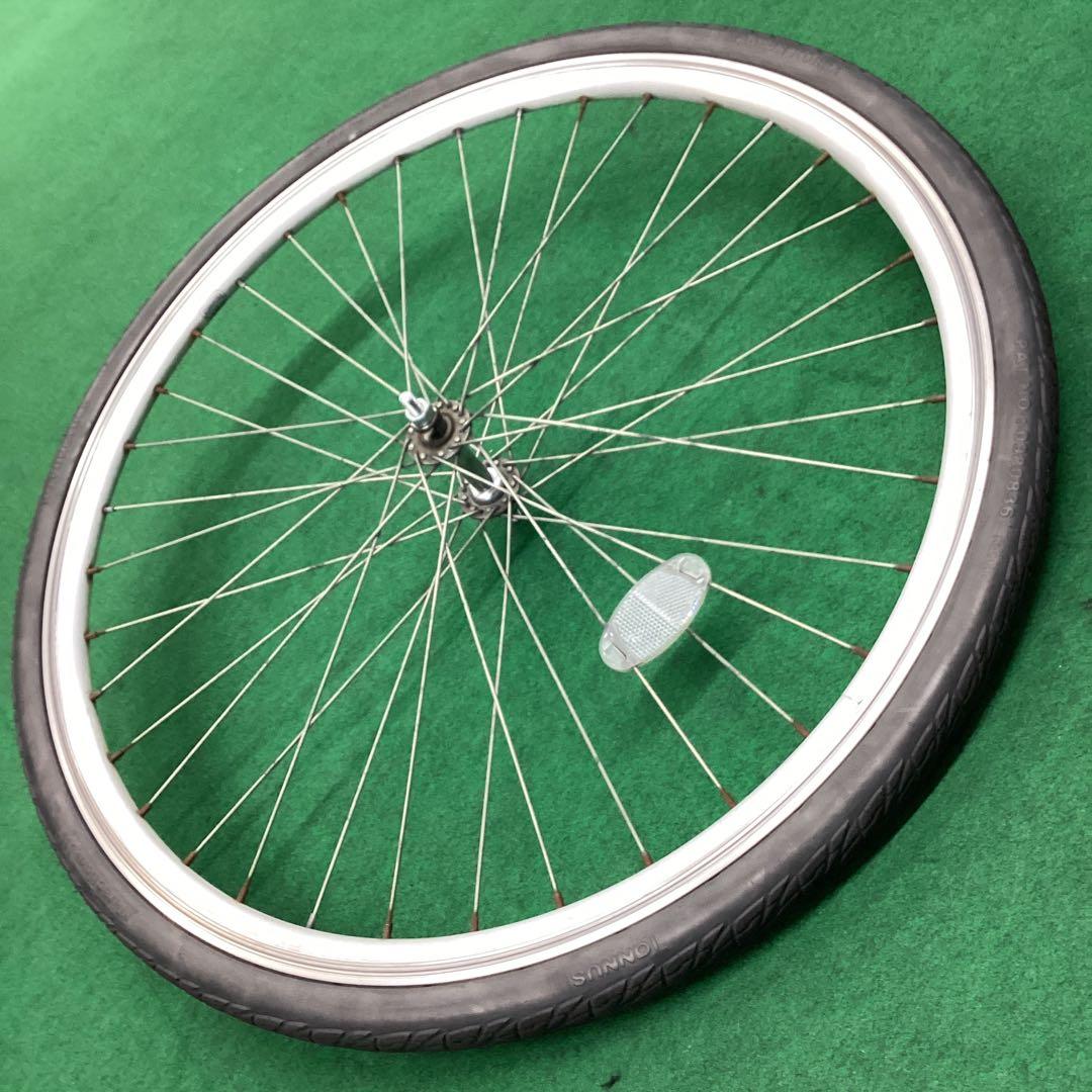 エアレスタイヤ　前輪　26x1-3/8　タイヤ付　ノーパンクタイヤ　26インチ