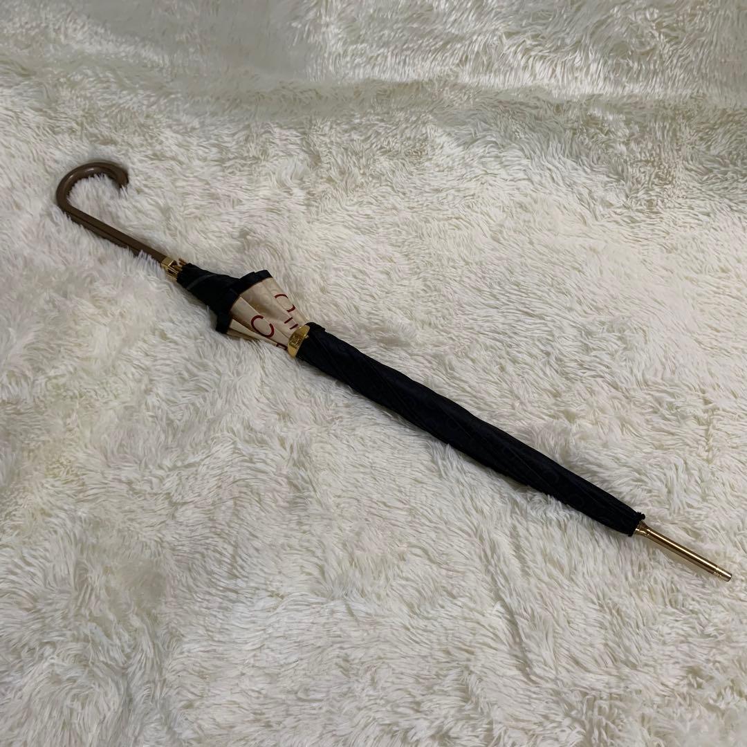 超希少✨セリーヌ 傘 総柄 トリオンフ マカダム ロゴ 軽量 ゴールド ブラック