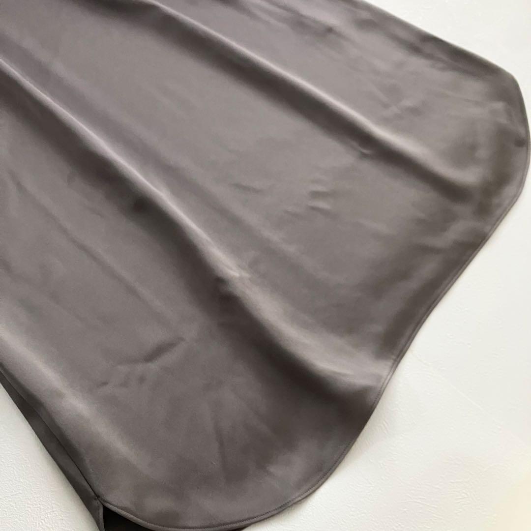 theory luxe サテンシャツワンピース　ボウタイ　比翼ボタン　38