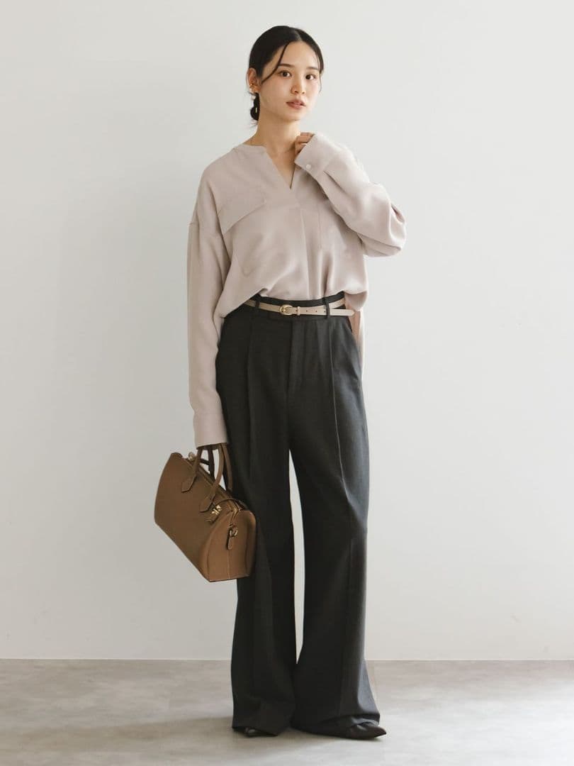 【専用】ノーブル　ワークディテールドレープシャツ　ベージュ