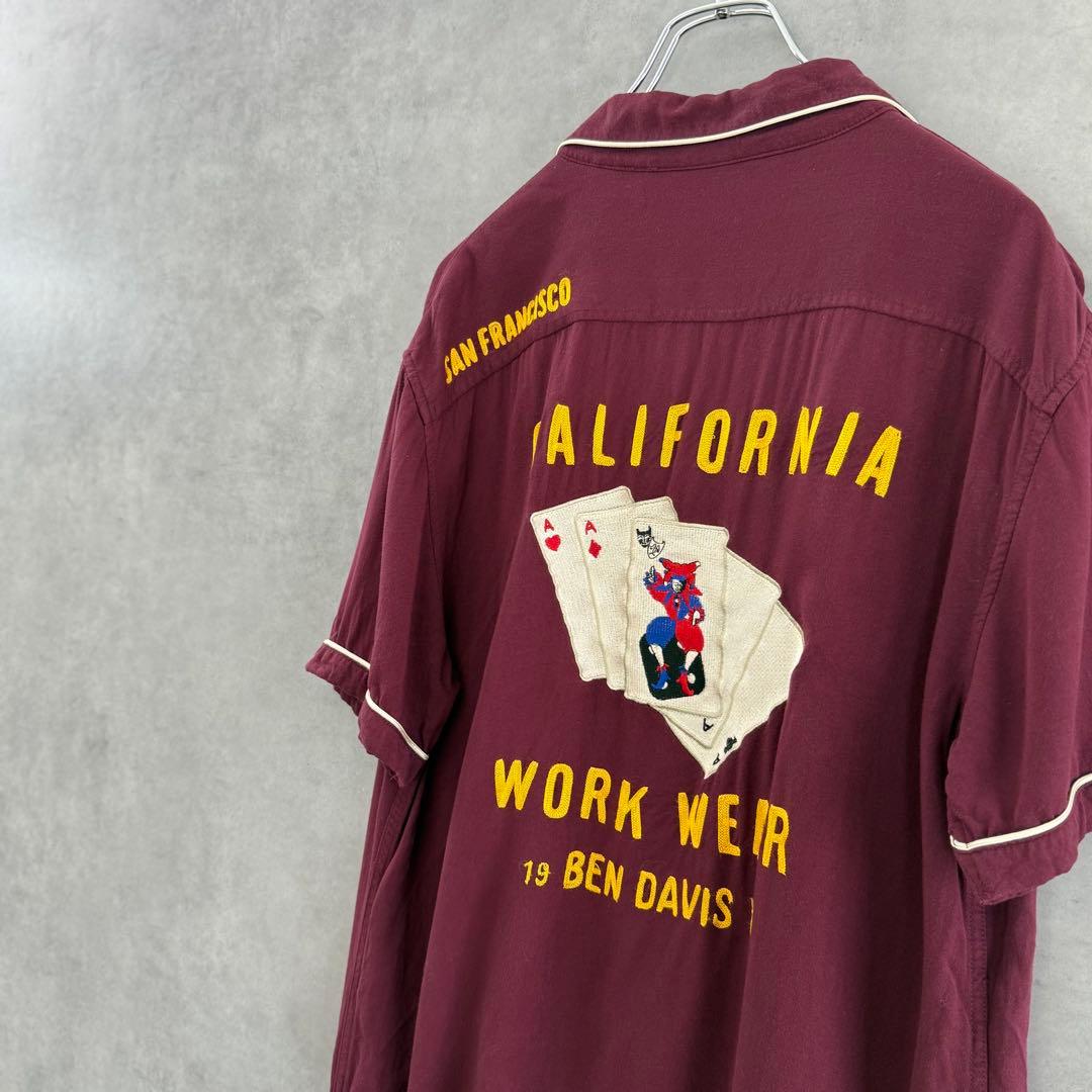 BEN DAVIS ベンデイビス ボーリングシャツ バーガンディ L