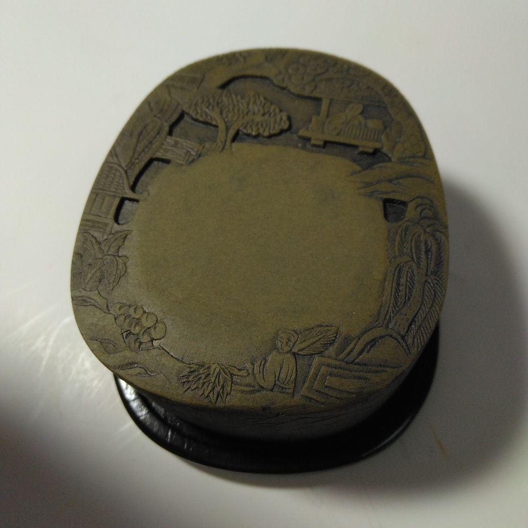 中国端渓硯　緑端渓　蘭亭硯　3寸