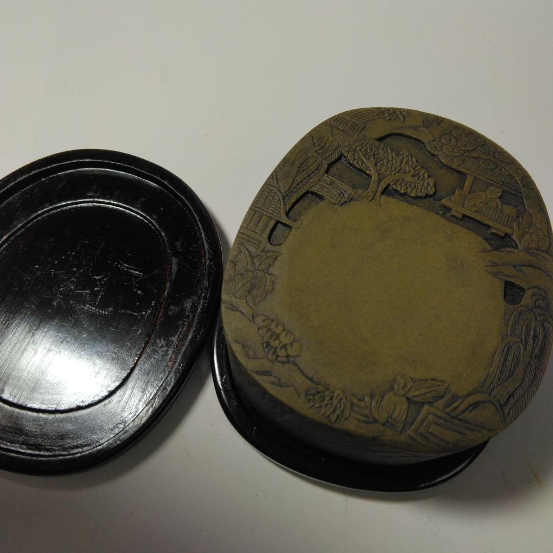 中国端渓硯　緑端渓　蘭亭硯　3寸