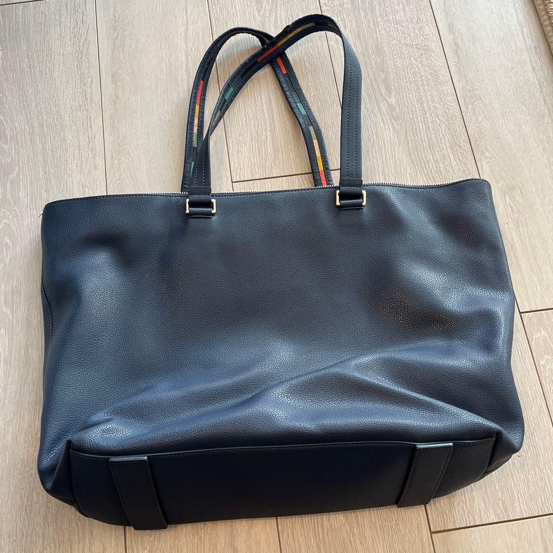 ブルー　レザートートバッグ ポールスミス