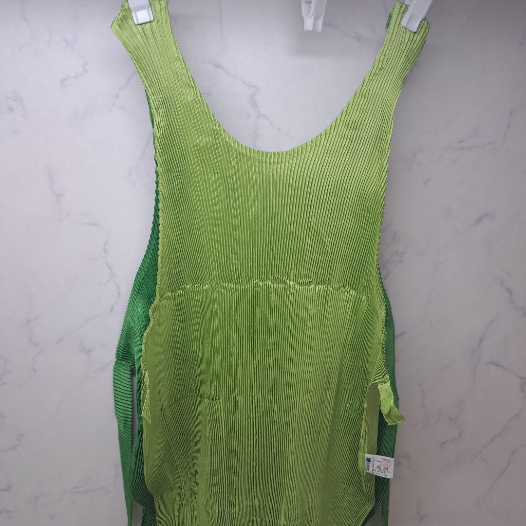 p*e様 20251104　イッセイミヤケ　エプロン　バイカラー　グリーン　※値