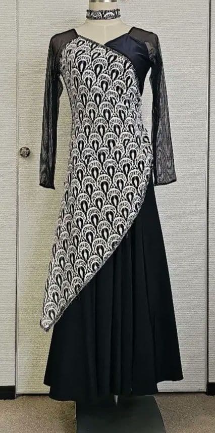 セキネ 社交ダンス レッスンウェア 黒と白 M