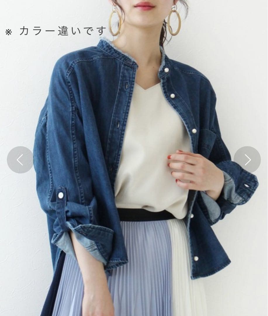 美品 ◆ blanc basque ブランバスク　デニムシャツ　パールボタン