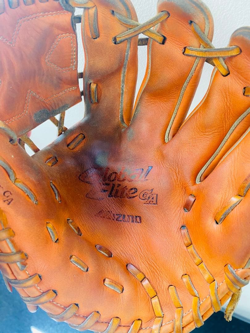 【美品✨】MIZUNO‼️ミズノ　野球　軟式用 オレンジ　グローバルエリート