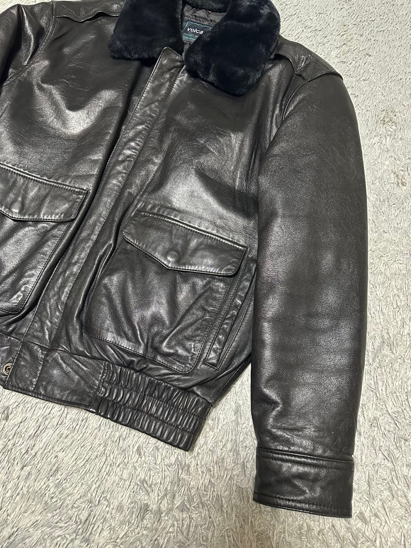 梵*丸様 VOLCANO G-1 BOA-COLLAR SHEEP レザージャケ