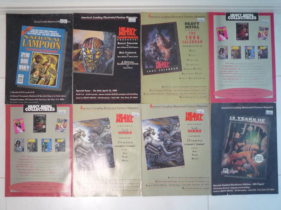 【8冊セット】アメリカのバンド・デシネ漫画雑誌『Heavy l』誌