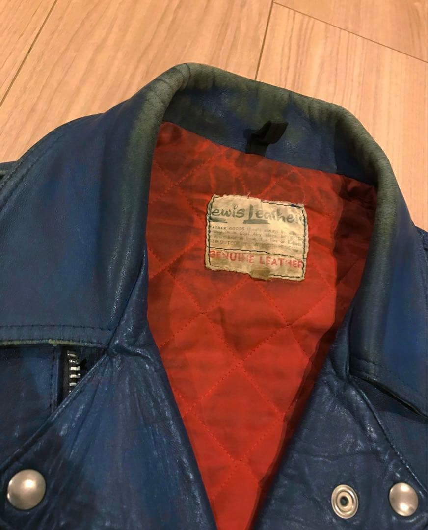 【70s】ヴィンテージ ルイスレザー ターコイズブルー lewis 青