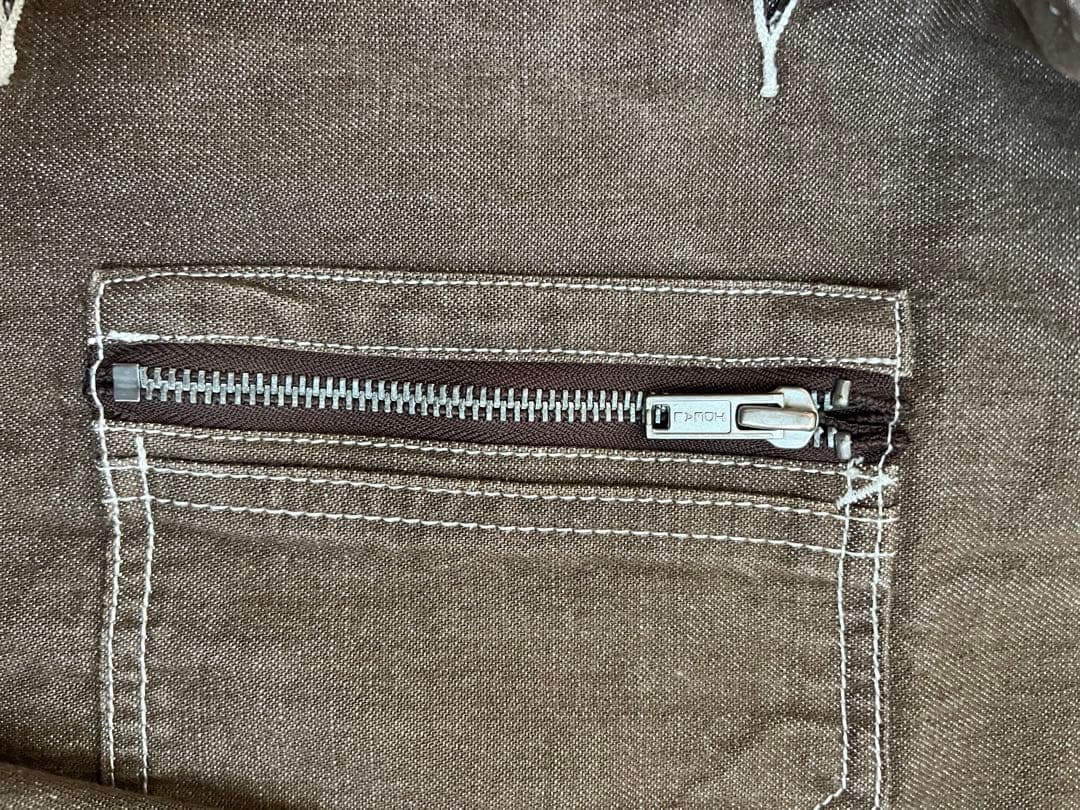 STUSSY 00s カバーオール コットン ジャケット ブラウン