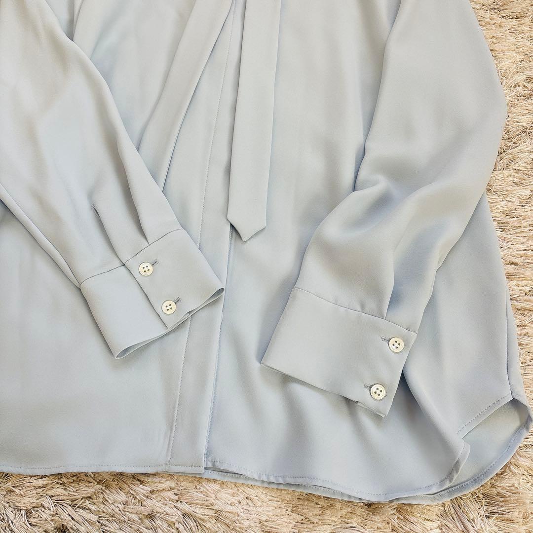 theory luxe 23SS 2Way ボウタイブラウス Jensブルー40