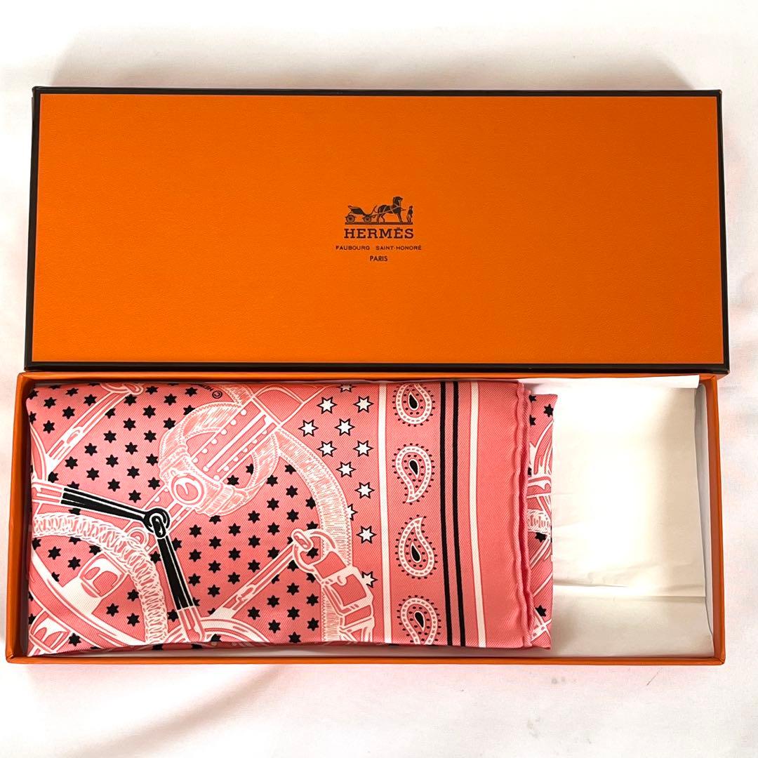【美品】HERMES エルメス バンダナ カレ55 エプロンドール
