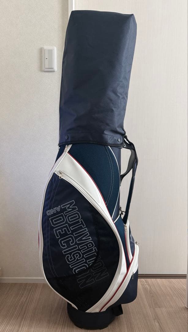 IGNIO キャディバッグ 9型 フード付き ネイビー ゴルフバッグ 中古 美品