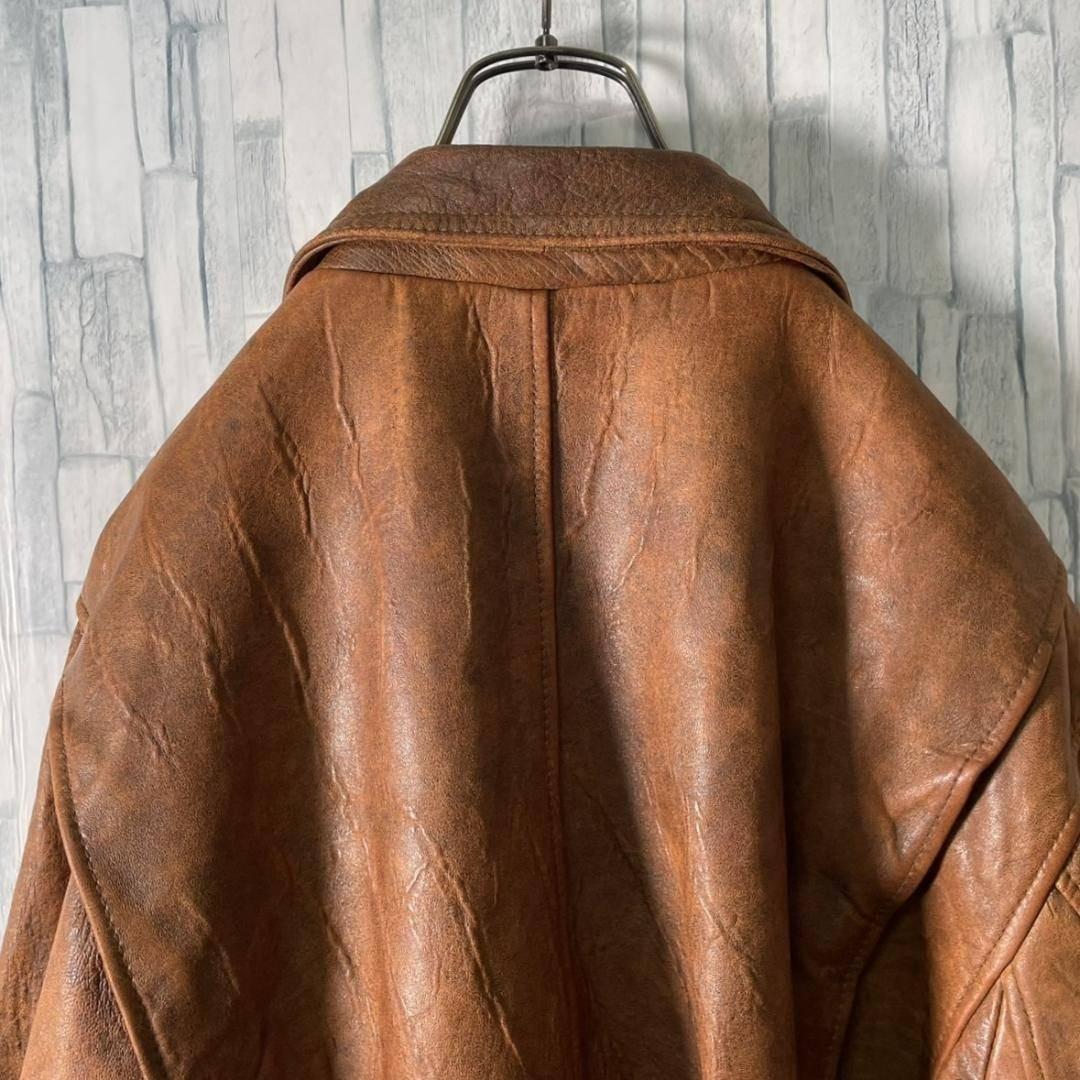 【美品・シボ革ラムレザー】 フライトジャケット A2 キャメルブラウン メンズM