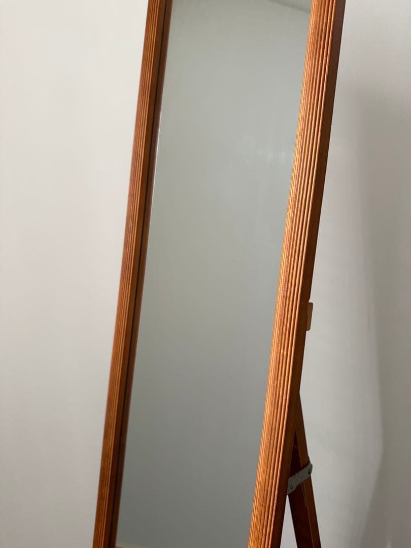 【全身鏡】ナチュラルウッドスタンドミラー　送料込