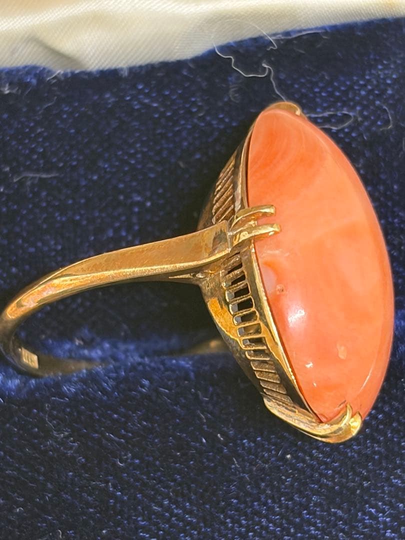 珊瑚Ｋ１８指輪　総重量6g