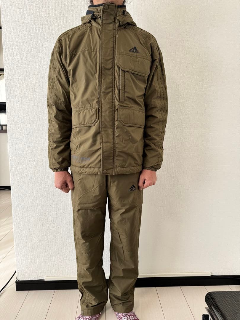 adidas ジャージ上下セット　メンズ　Sサイズ　秋冬用　オリーブ色　新品