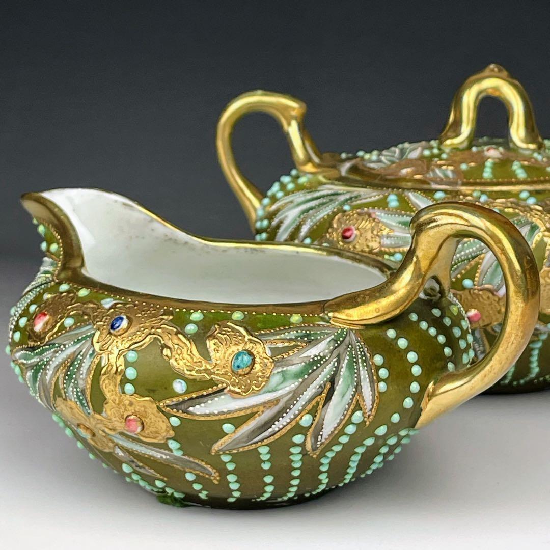 【専用】オールドノリタケ シュガーボウル クリーマー ジュエル エナメル盛り