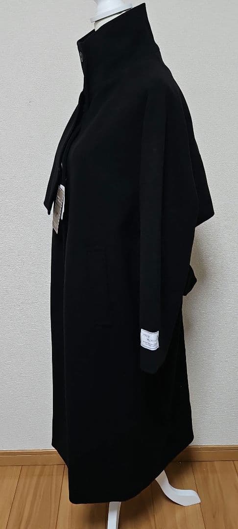 CPCM ケープ付スタンドネック軽量メルトンコート ブラック フリー