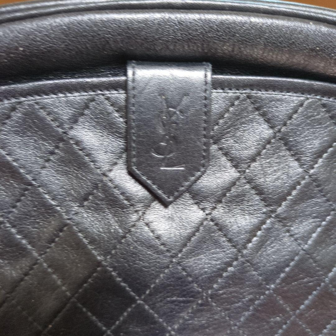 【極美品】イブサンローラン キルティングショルダーバッグ レザー 斜め掛け 黒