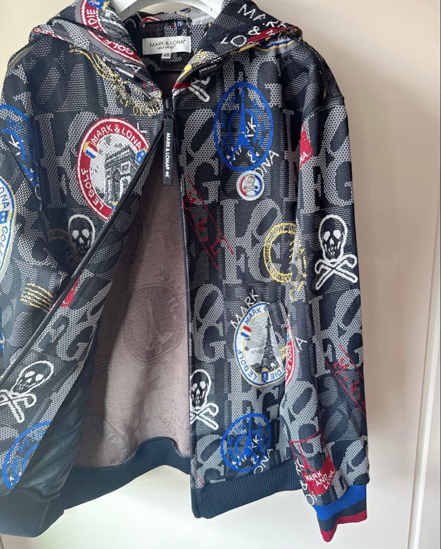 美品 ★ MARK&LONA パーカー マーク&ロナ 黒 スウェット 正規品
