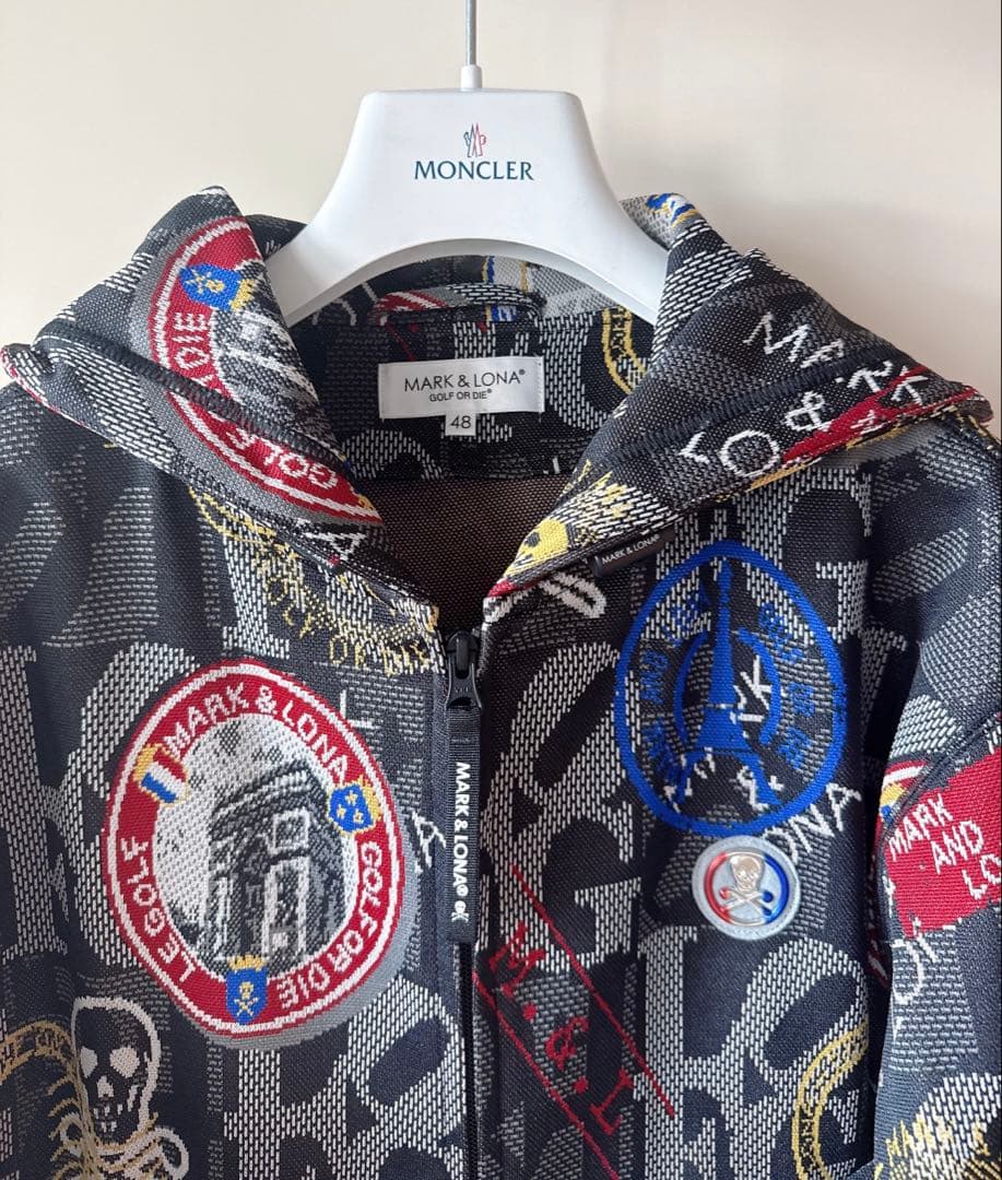 美品 ★ MARK&LONA パーカー マーク&ロナ 黒 スウェット 正規品