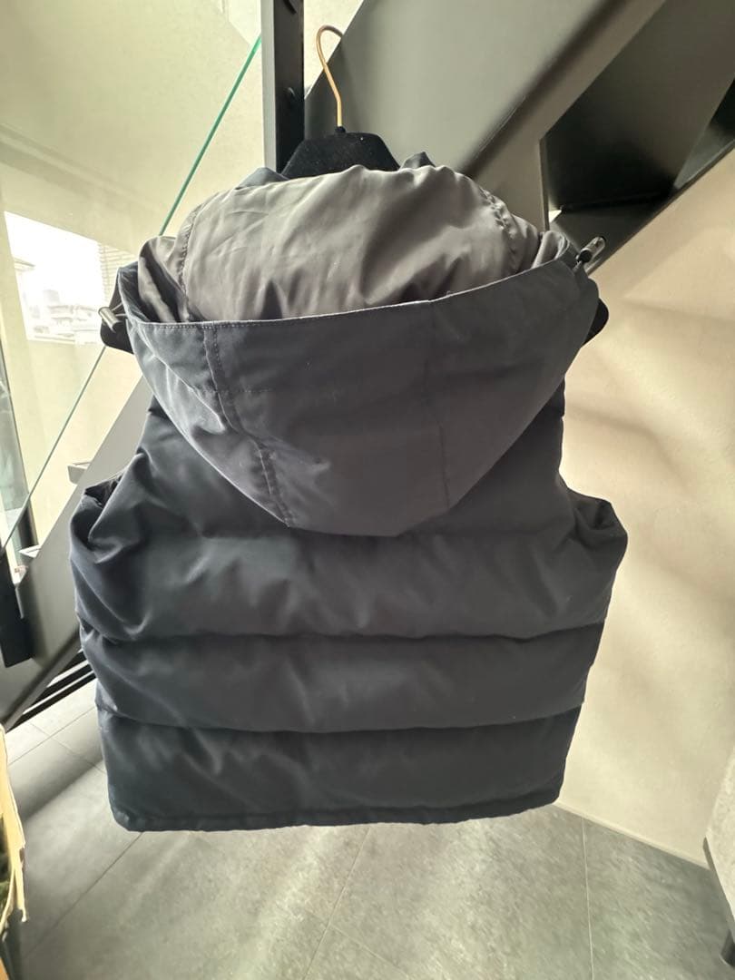 【DANTON】ダントン　ダウンベスト ネイビー　フード付きサイズ36 フェザー