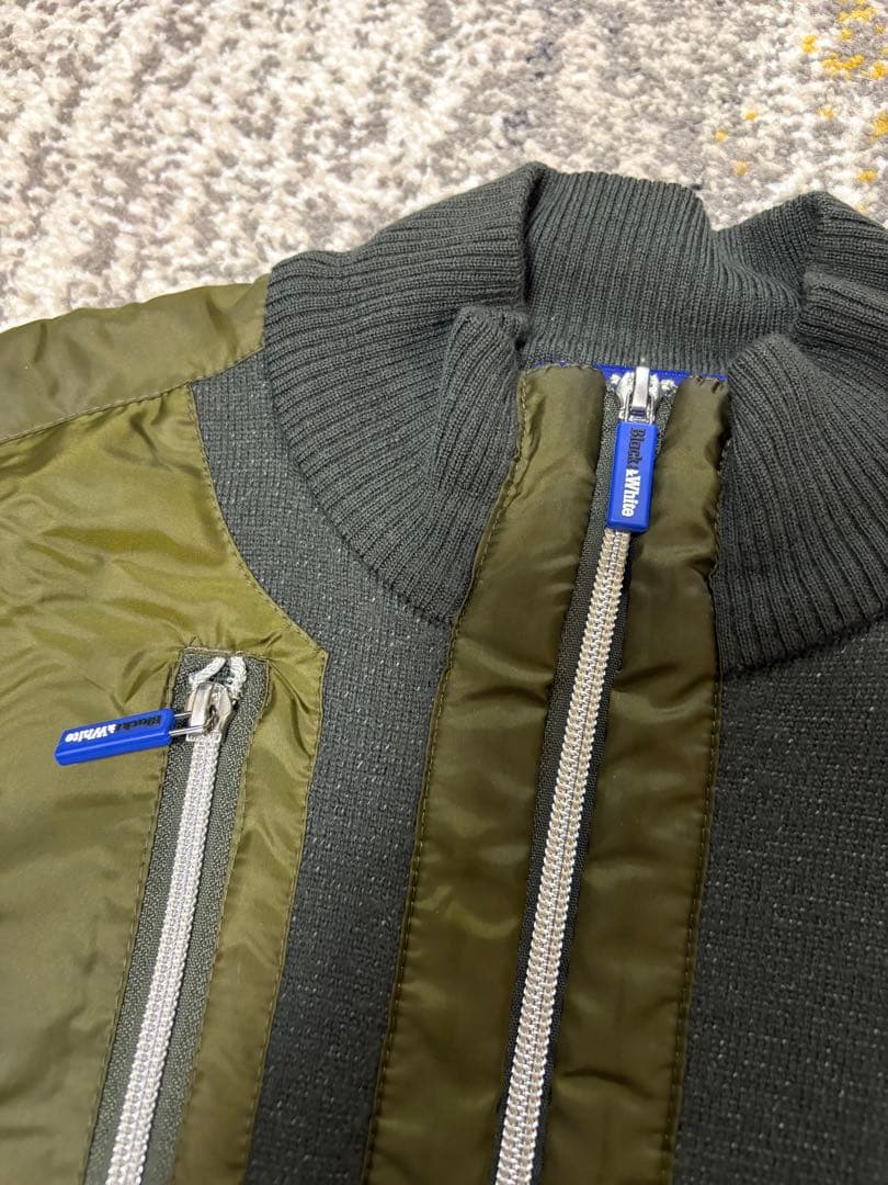 Black & White ダブルジップアップカーディガン