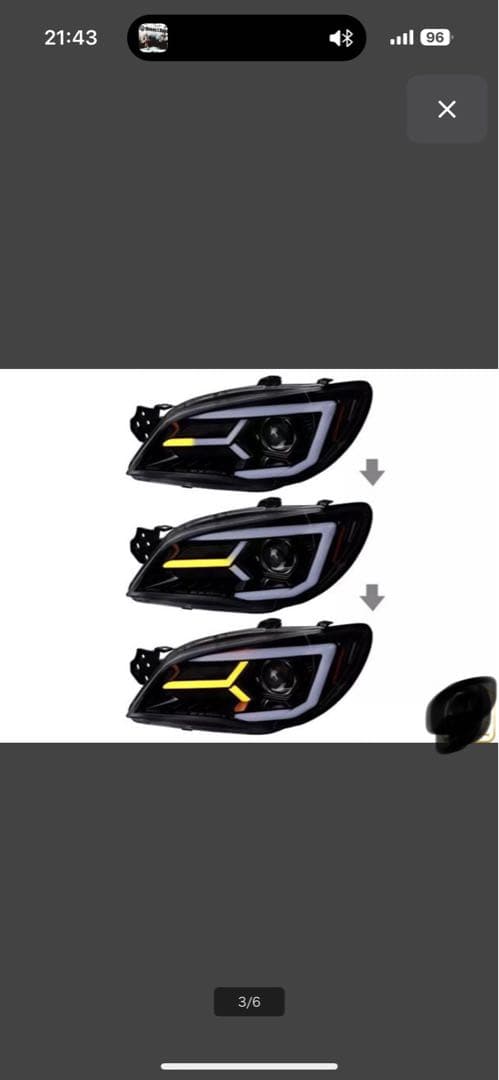 インプレッサ鷹目　左右コの字ヘッドライト