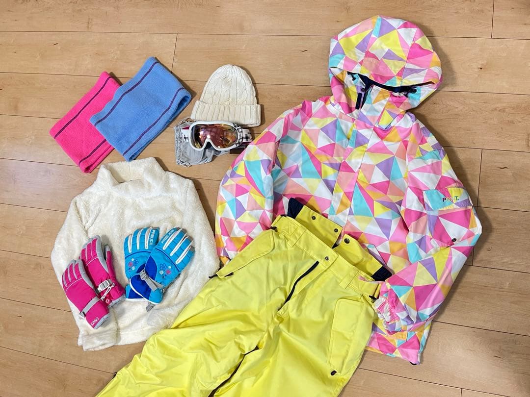 子ども用スキーウェアセット150（ジャケット・パンツ・ゴーグル手袋等）スノボ