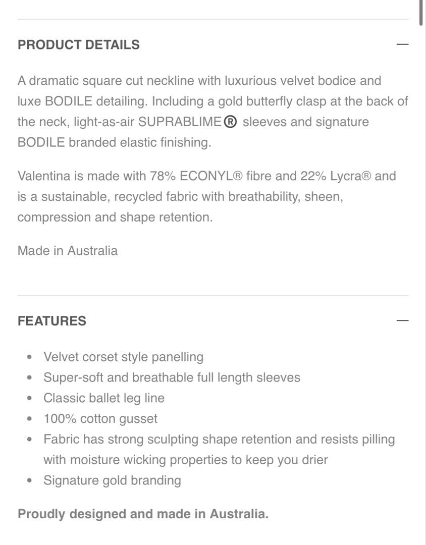 BODILE レオタード　L/XL VALENTINA LEOTARD