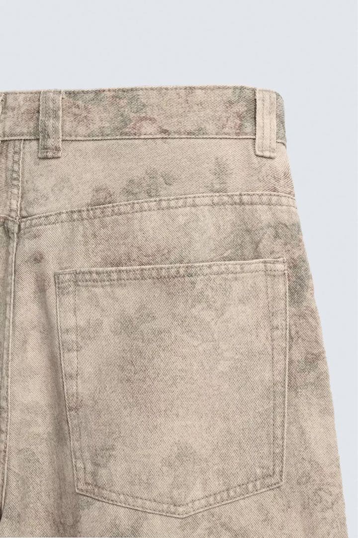 ZARA ザラ バルーンフィットアブストラクトプリントパンツ EU40 jp31