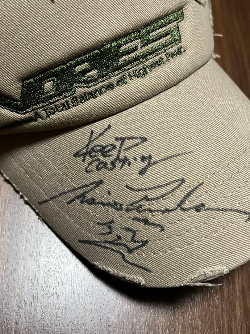 希少　ノリーズ　キャップ サイン付き　グリーン　ベージュ