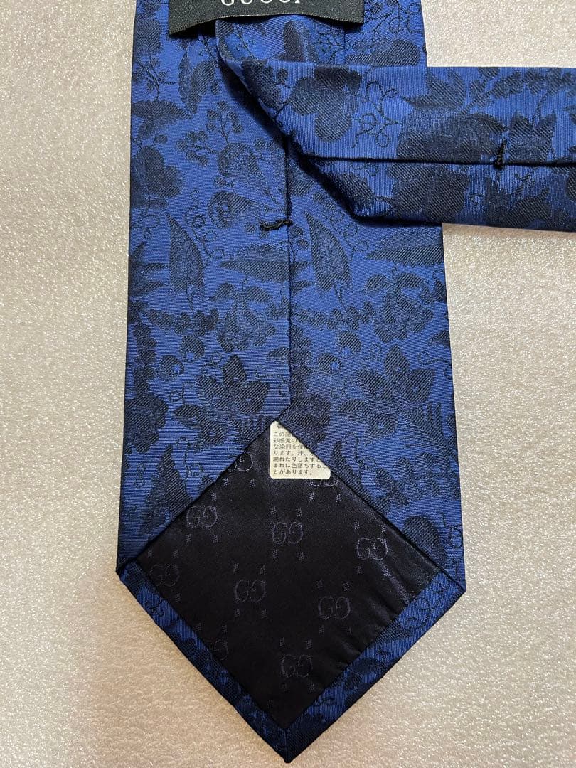 美品✨GUCCI グッチ ブランド ネクタイ 総柄 花柄 リーフ柄 シルク