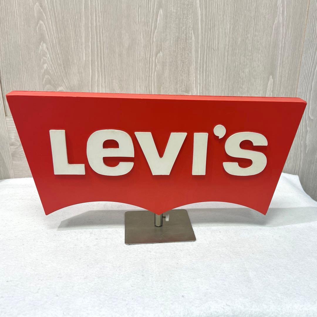 Levi's ロゴサイン 赤 回転式 リーバイス 看板 レア 非売品