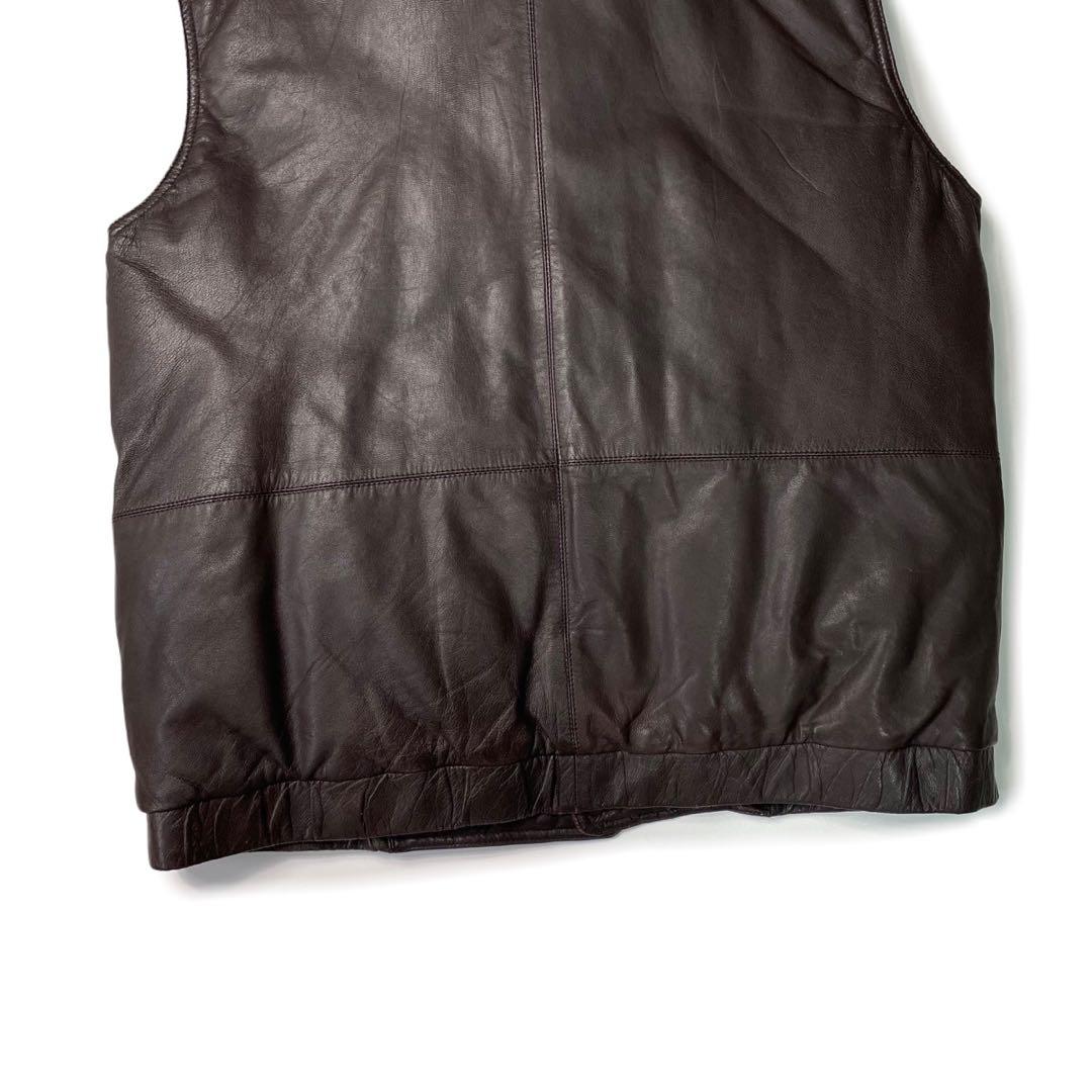 80’s Eddie Bauer 黒タグ レザーダウンベスト グースダウン
