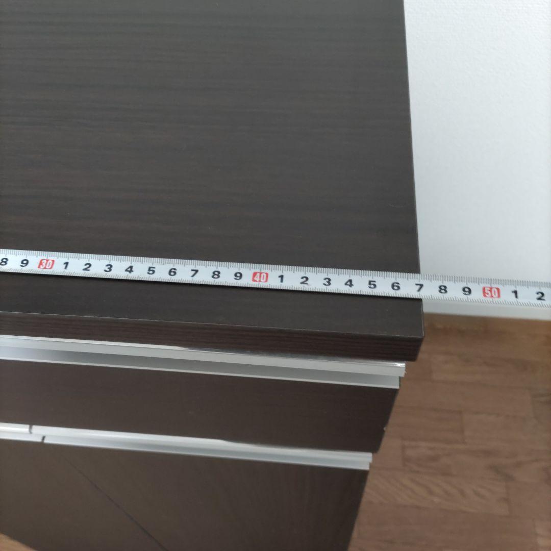 ゴミ箱収納キャビネット 引き出し付き　(色はダークブラウン)