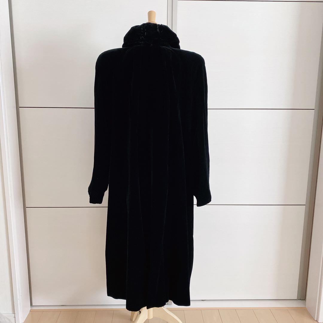 38 Double レジアンス 黒ベルベットロングコート ドゥブーレ 社交ダンス