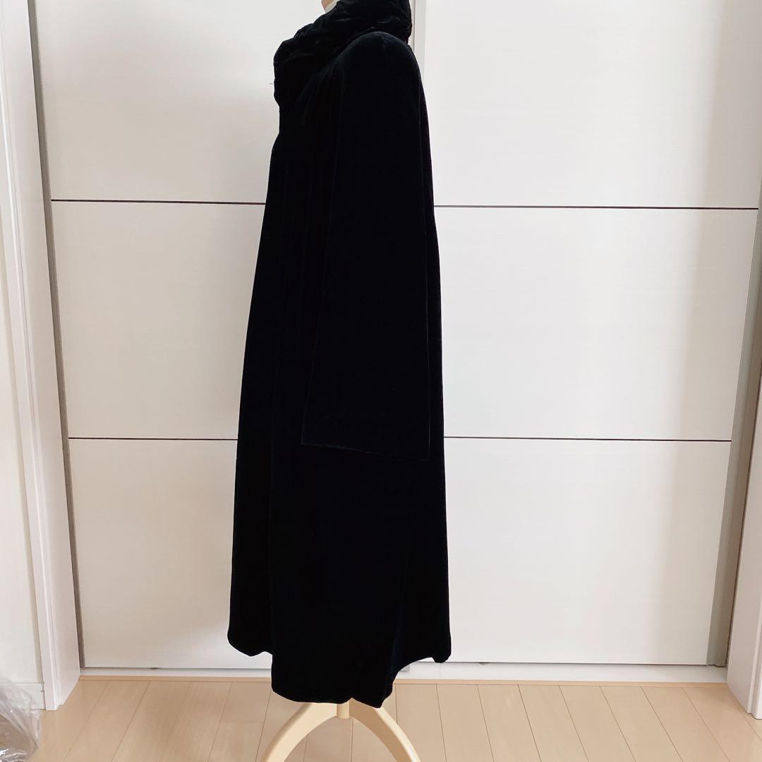 38 Double レジアンス 黒ベルベットロングコート ドゥブーレ 社交ダンス