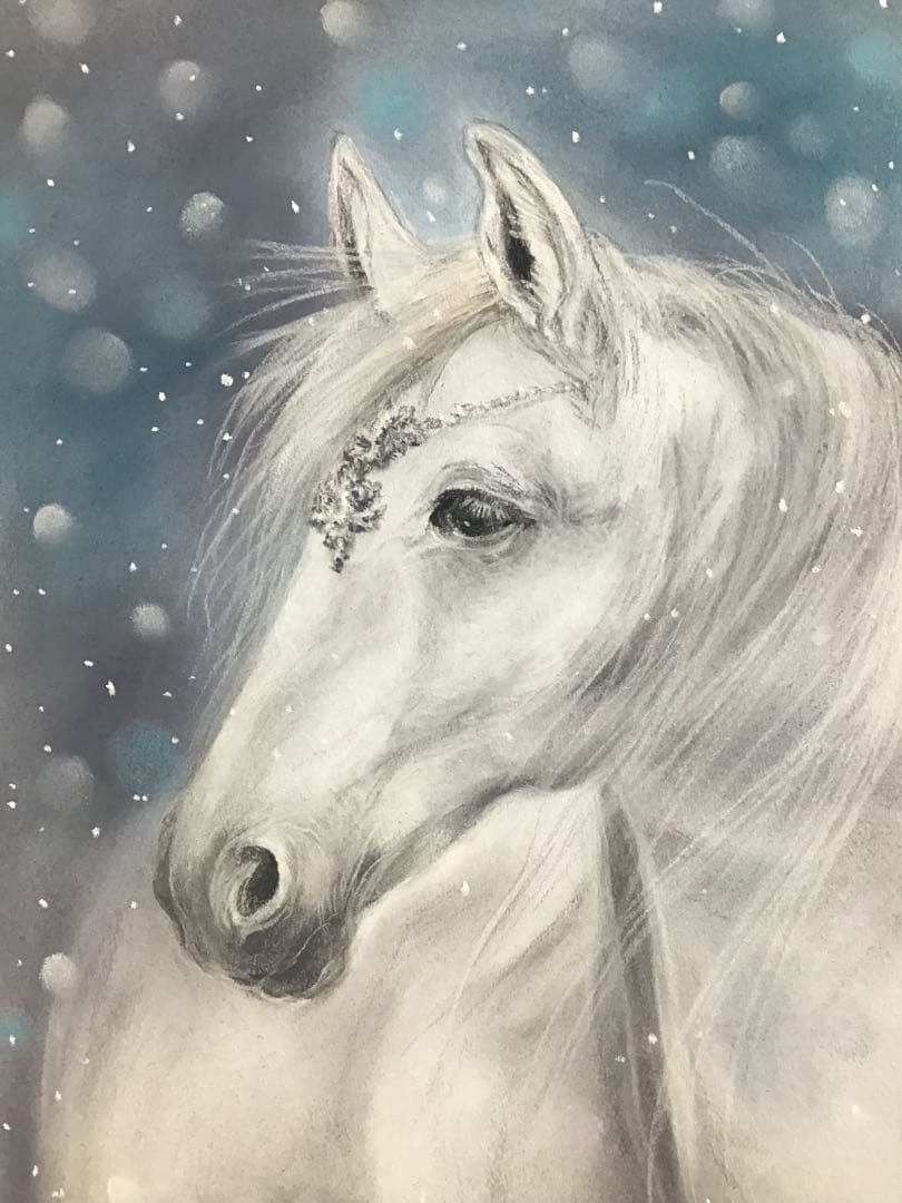beautiful horse 絵画アート原画　パステル画