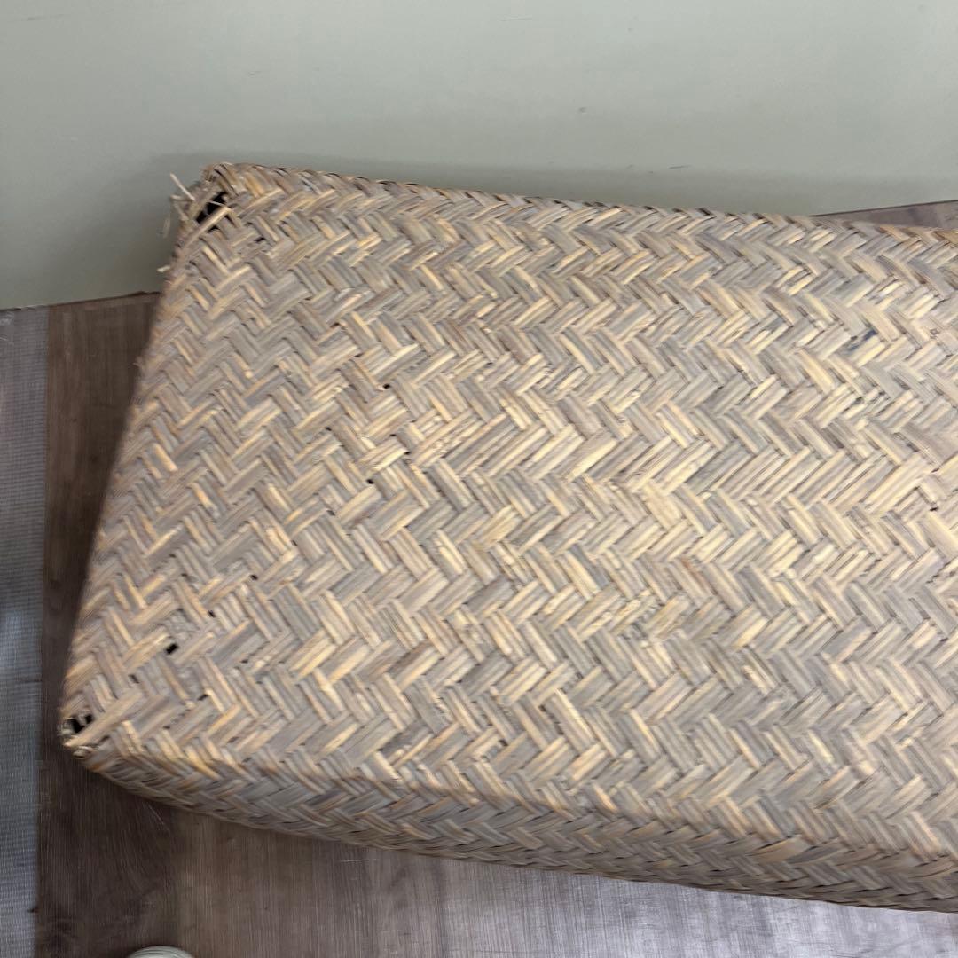 A-4 アンティーク 竹編み 柳行李 つづら 蓋 身セット 収納 籠 かご