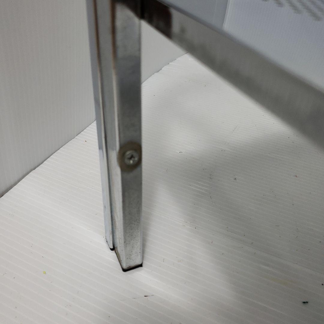 レトロ　ガラステーブル　センターテーブル　シルバー　アイアンフレーム